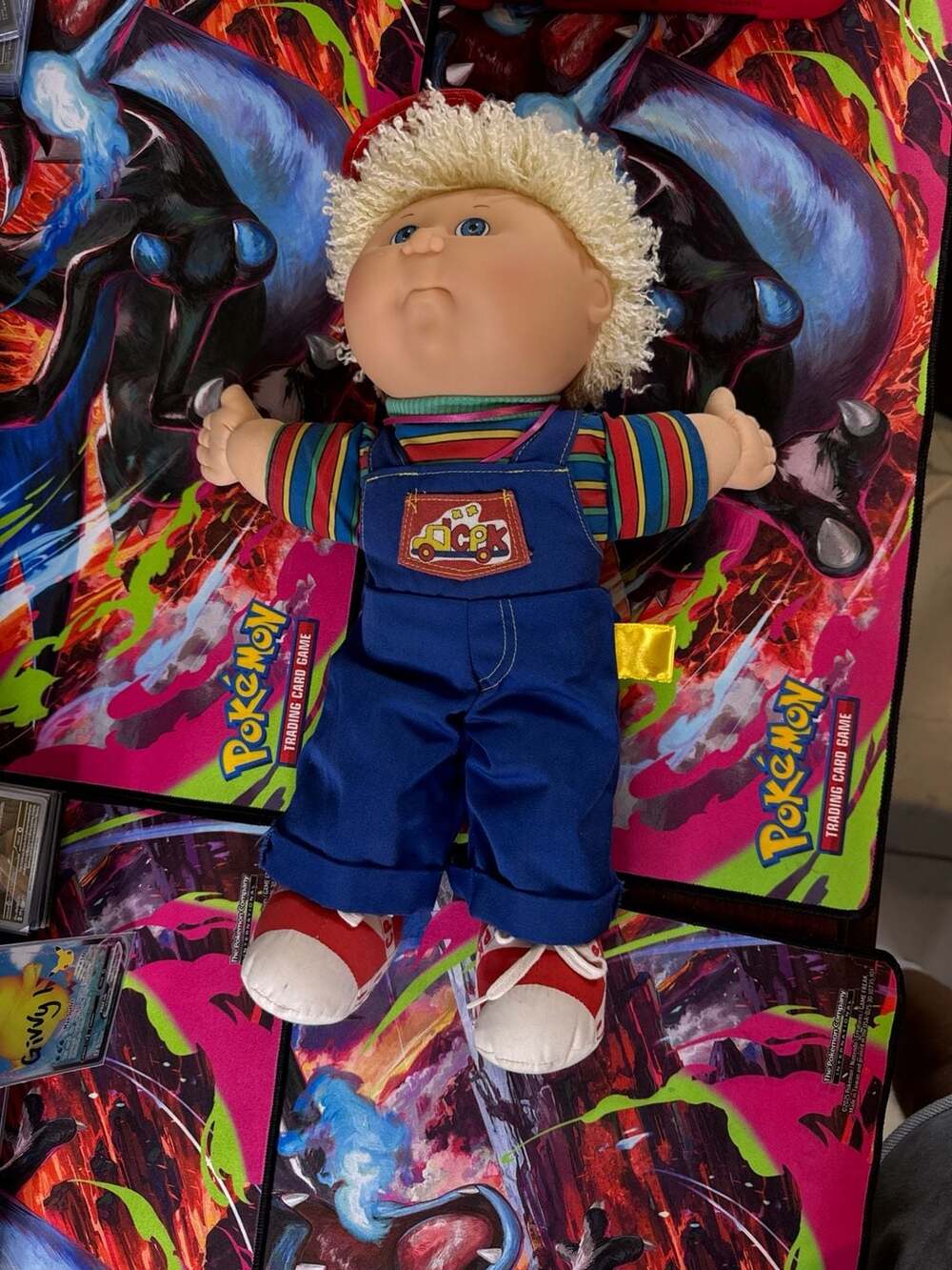 1993 Cabbage Patch Kids Ruff 'n Tuff Boy Doll Blonde Hair Blue Eyes in Overalls